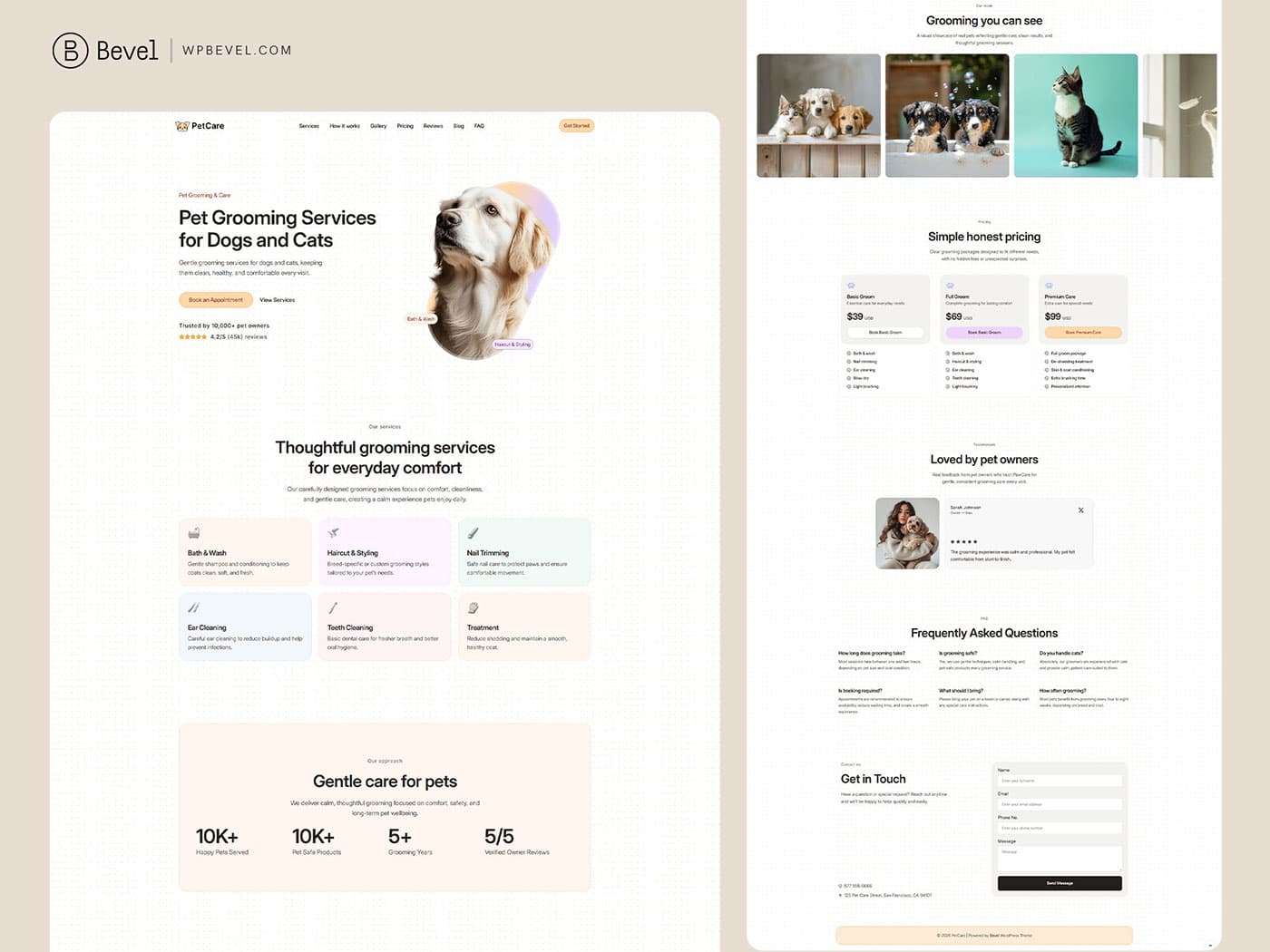 PetCare starter site preview